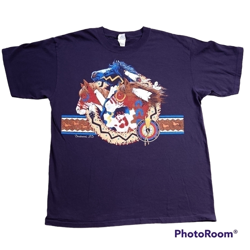 Deadwood SD Native American y2K Horse Graphic Tshirt sz XL